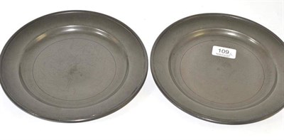 Lot 109 - Pair of pewter plates