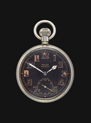 Lot 2193 - An Open Faced Military Pocket Watch, signed...
