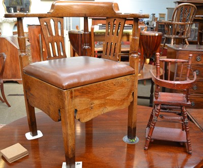 Lot 1120 - A dolls metamorphic highchair, and a 19th...