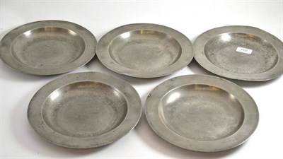 Lot 110 - Five pewter plates