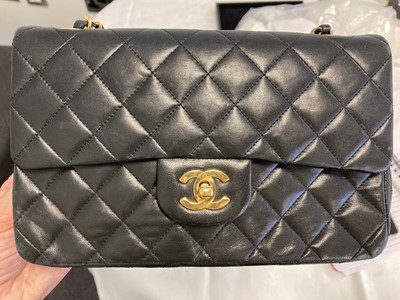 Lot 3062 - Chanel Quilted Black Double-Flap Shoulder Bag,...