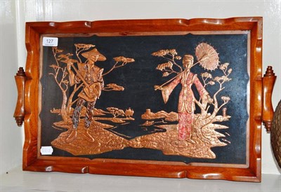 Lot 127 - 1950s prison art copper tray