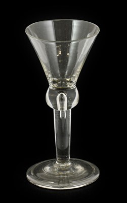 Lot 598 - A Wine Glass, circa 1750, the conical bowl on...