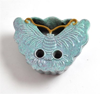 Lot 143 - A Chinese turquoise Robin's egg glaze brush washer as a butterfly