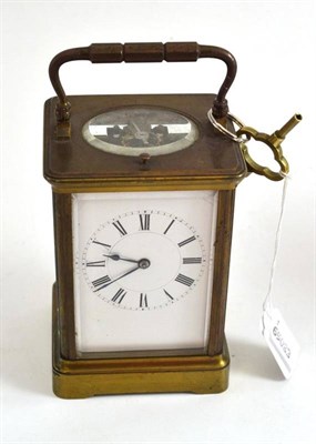 Lot 145 - A gilt brass striking and repeating carriage clock