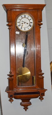 Lot 461 - A mahogany veneered Vienna type wall clock,...