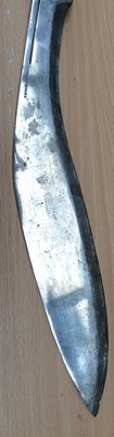Lot 231 - A Kukri, the 35cm curved steel blade with...