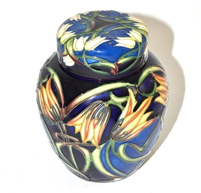 Lot 163 - A modern Moorcroft Loch Hope pattern ginger jar and cover, impressed and painted factory marks,...