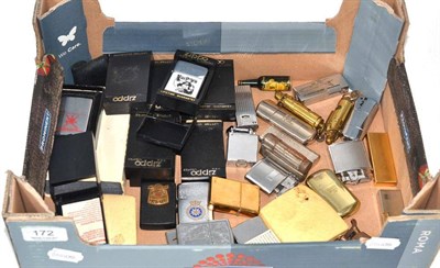 Lot 172 - A collection of cigarette lighters including Zippo and Ronson, etc