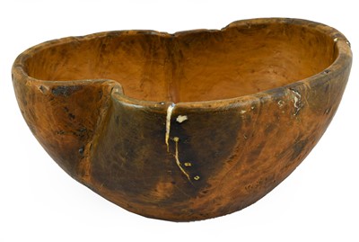 Lot 1036 - A Scandinavian Dug-Out Burr Wood Bowl, dated...