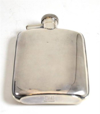 Lot 191 - A silver plated hip flask by Swaine & Adeney