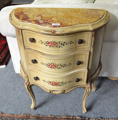 Lot 1108 - A Pair of 20th Century Cream Painted Commodes,...