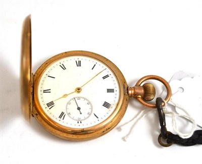 Lot 215 - A full hunter pocket watch, case stamped '10c'