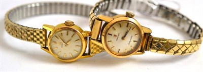 Lot 216 - Two lady's wristwatches signed Omega