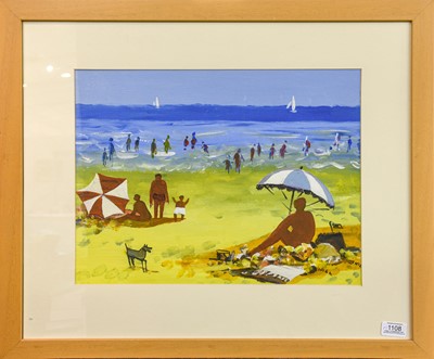 Lot 418 - Eric H Hill (1921-2021), "Beach Brollies",...