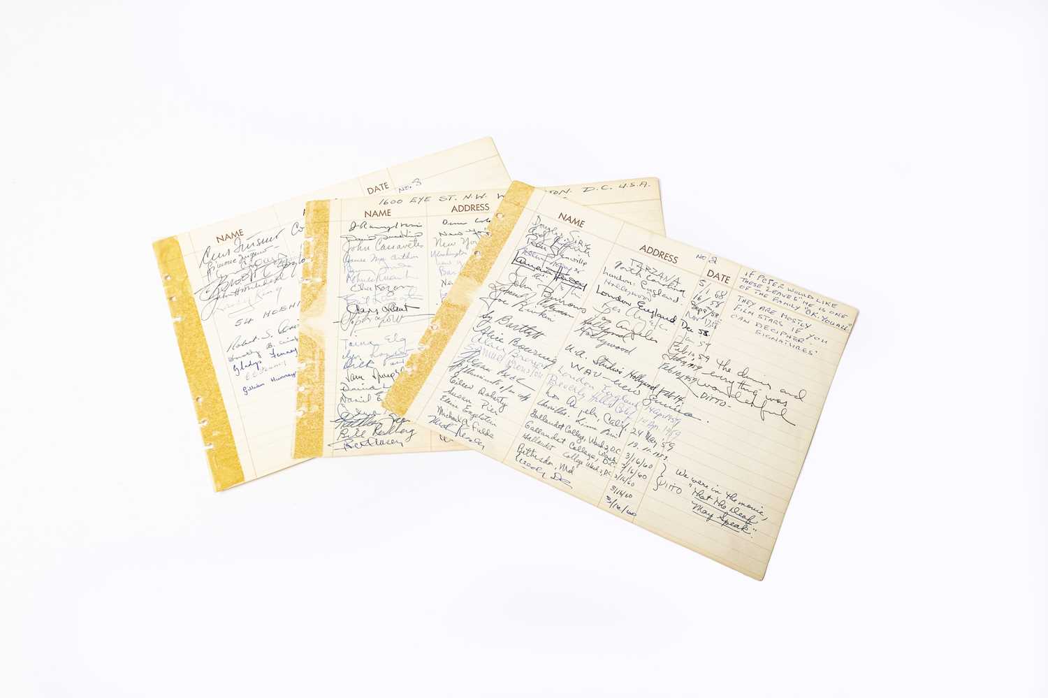 Lot 3144 - Motion Picture Association Building Pages From The Guest Book