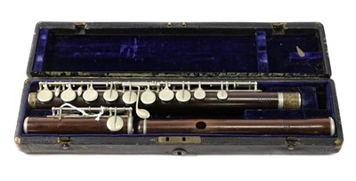Lot 27 - Rudall, Carte and Co, Ltd Three Piece Rosewood Flute