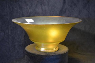 Lot 902 - A Loetz Footed Bowl, yellow iridescent, signed Loetz Austria, 27.5cm