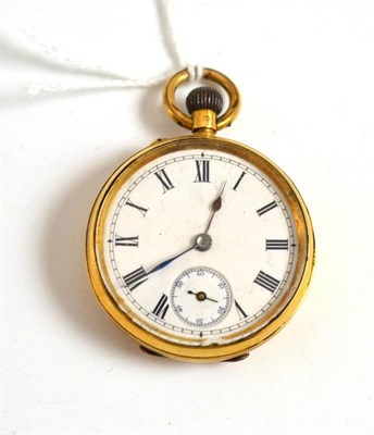 Lot 227 - A lady's fob watch, case stamped '18k'