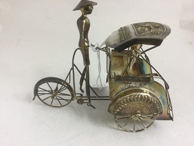 Lot 2076 - An Indonesian Silver Model of a Rickshaw,...
