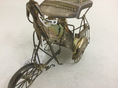 Lot 2076 - An Indonesian Silver Model of a Rickshaw,...