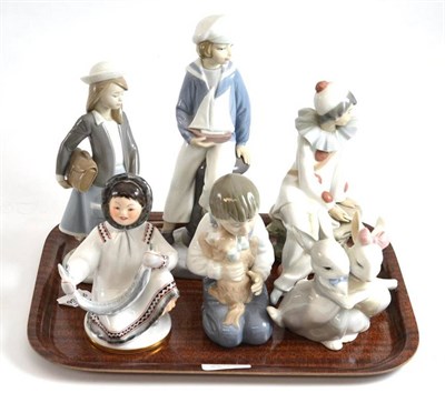 Lot 232 - Two Copenhagen figures and four others