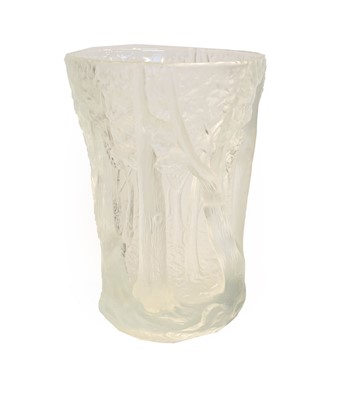 Lot 7 - A Czechoslovakian Barolac frosted glass vase...