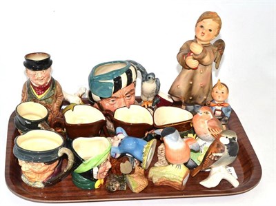 Lot 241 - Tray of Goebel figures and Doulton Toby jugs