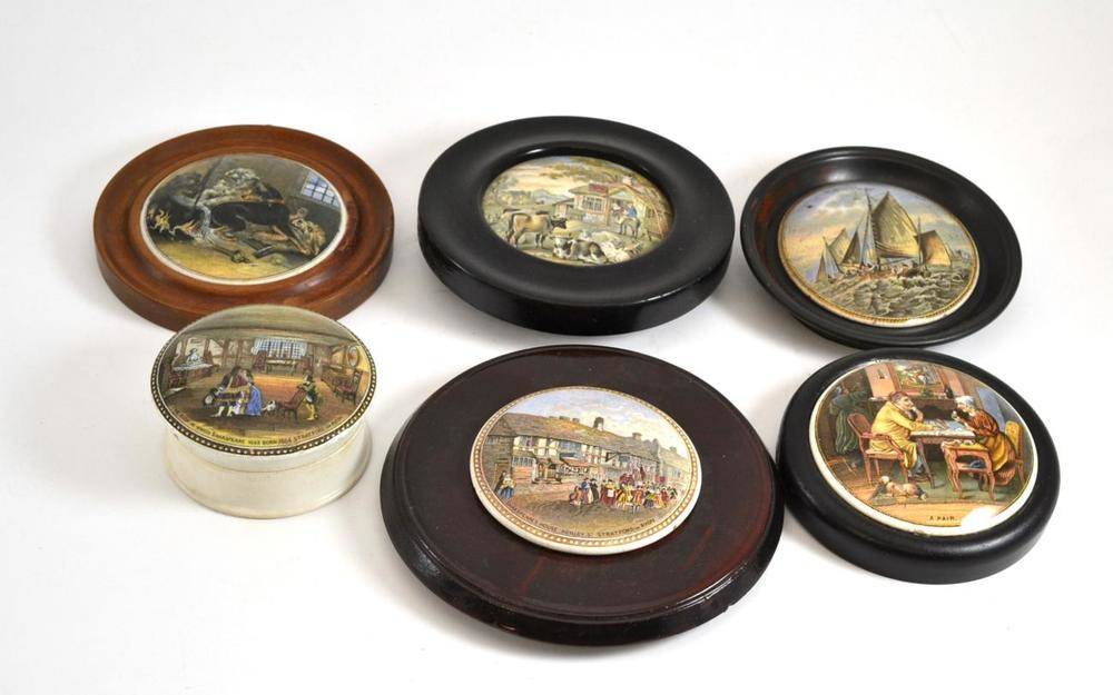 Lot 243 Eight assorted Prattware pot lids