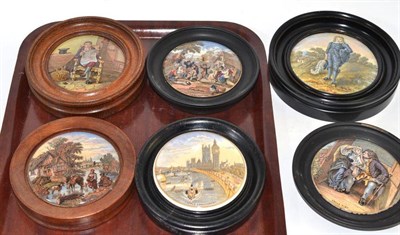 Lot 254 - Six assorted Prattware pot lids