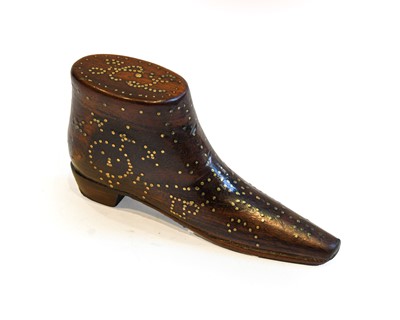 Lot 177 - A 19th century mahogany small boot, with brass...