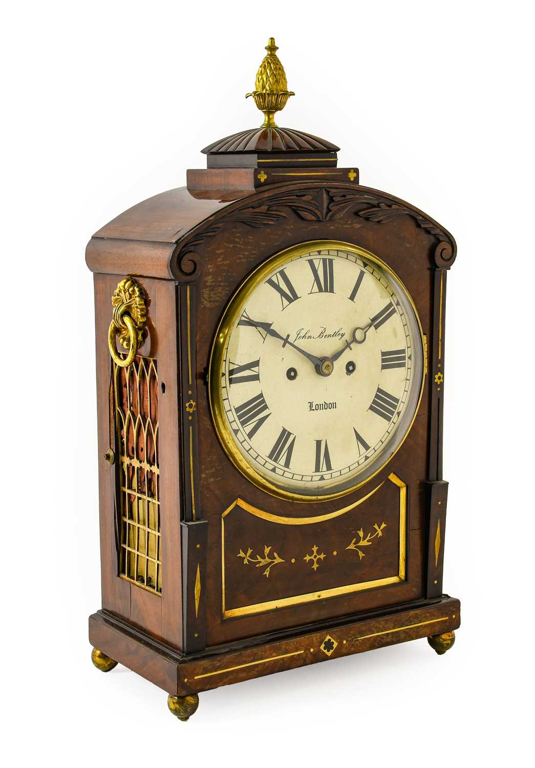 Lot 1092 - A Mahogany Striking Table Clock, signed John...