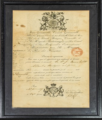 Lot 193 - Palmerston (Lord). Document signed as foreign secretary, 1851
