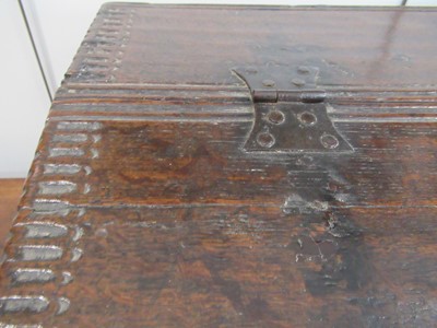 Lot 213 - A 17th Century Oak Table Box, initialled PA...