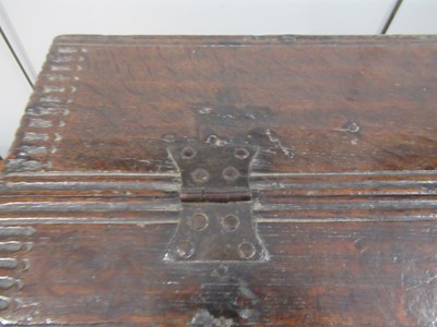 Lot 213 - A 17th Century Oak Table Box, initialled PA...