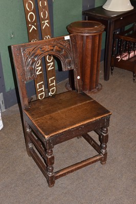 Lot 1357 - A 17th century small chair, 48cm by 39cm by 84cm