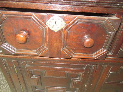 Lot 244 - A Late 17th Century Oak Enclosed Dresser Base,...