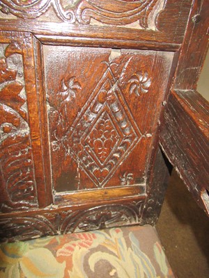 Lot 230 - A 16th Century Joined Oak Open Armchair, the...