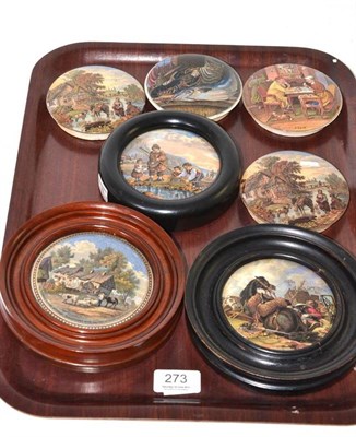 Lot 273 - Seven assorted Prattware pot lids