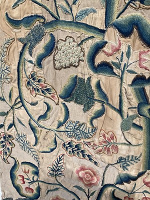 Lot 2176 - Pair of 18th/19th Century Crewelwork Curtains,...