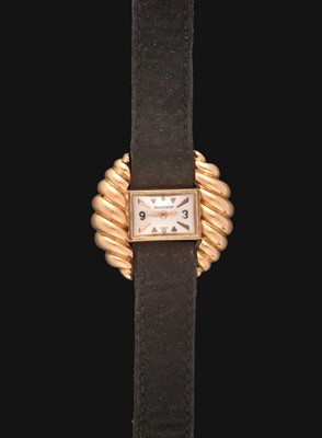 Lot 2181 - A Lady's 18ct Gold Back Winding Wristwatch...