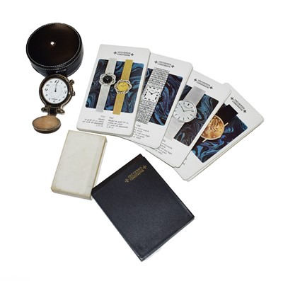 Lot 2187 - A Travelling Alarm Montblanc Timepiece and a 1970's Vacheron & Constantin Watch Reference Cards