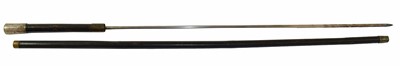 Lot 212 - An Edwardian Ebonised Sword Stick to the 7th...