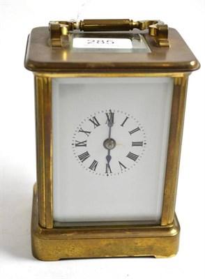 Lot 285 - A gilt brass striking carriage clock, movement signed Charles Frodsham, London