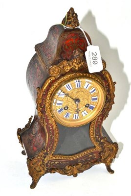 Lot 289 - A 19th century tortoiseshell-mounted boulle mantel clock