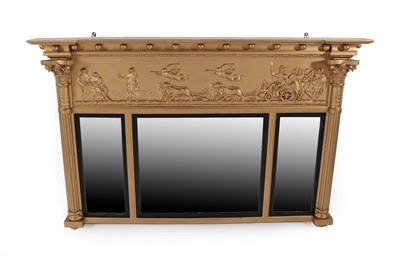 Lot 1329 - A Victorian Gilt and Gesso Overmantel Mirror,...