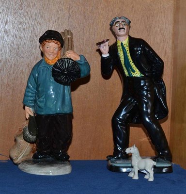 Lot 294 - Two Royal Doulton figures, 'Master Sweep' HN2205 and 'Groucho Marx' (prototype a.f.) and an...