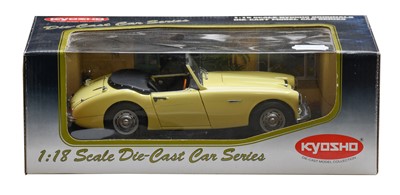 Lot 100 - Kyosho 1:18 Scale Austin Healey 100 together...