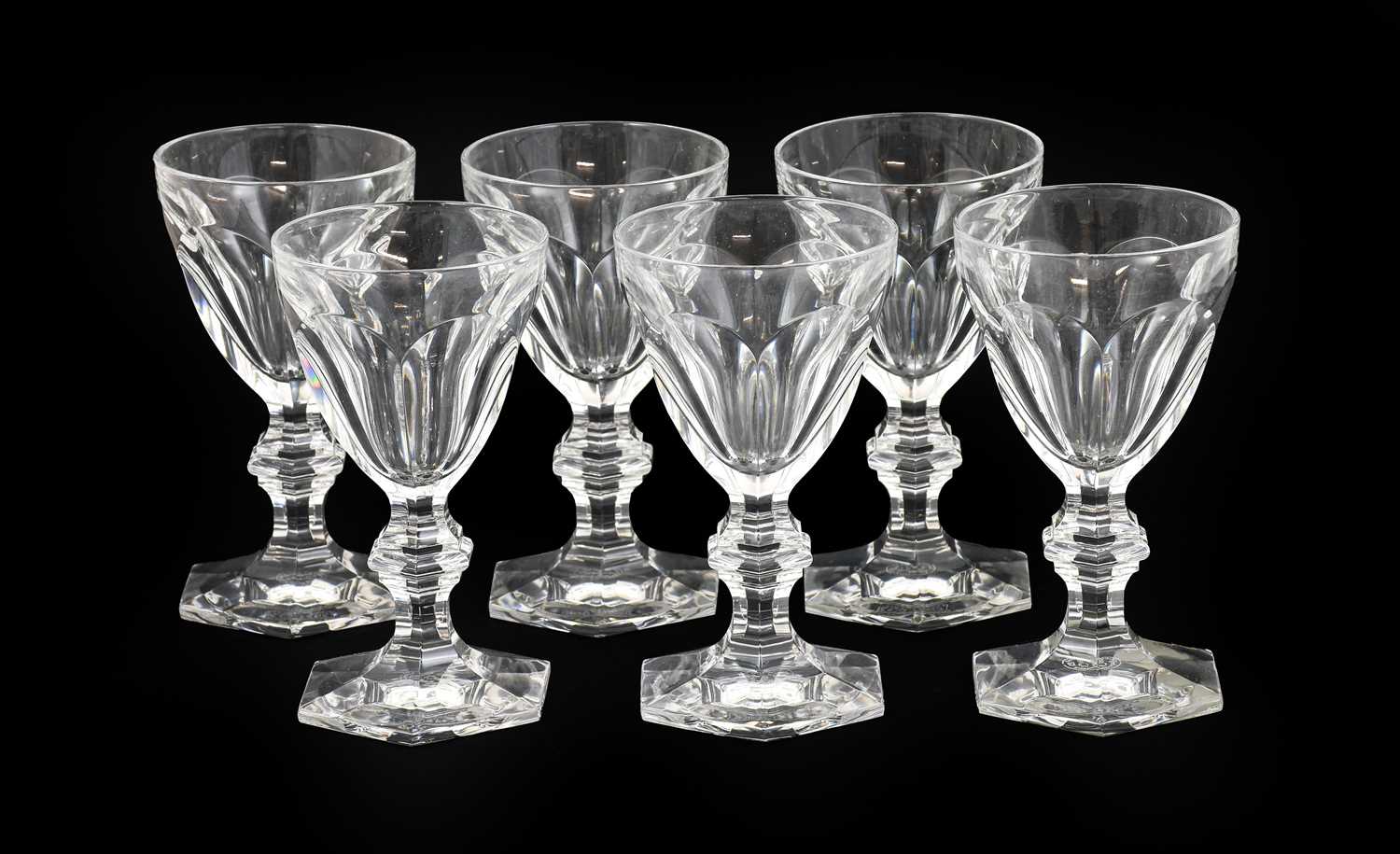 Lot 595 - A Set of Six Baccarat Glasses, late 20th...