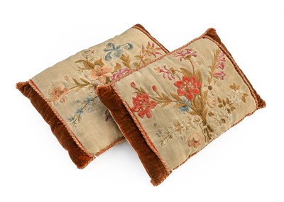 Lot 2172 - Two Similar 18th Century Floral Embroidered...